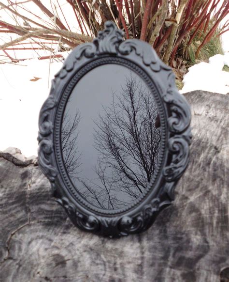 Wiccan black crystal mirror
